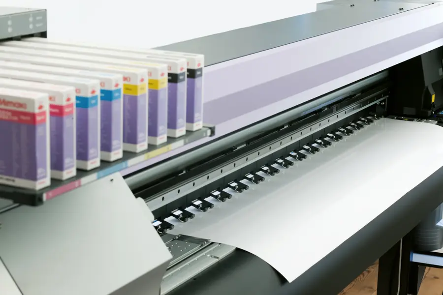 Large-format inkjet printer producing a print
