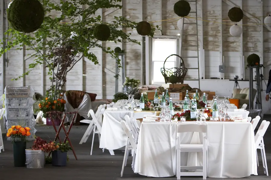 A styled outdoor dinner party table